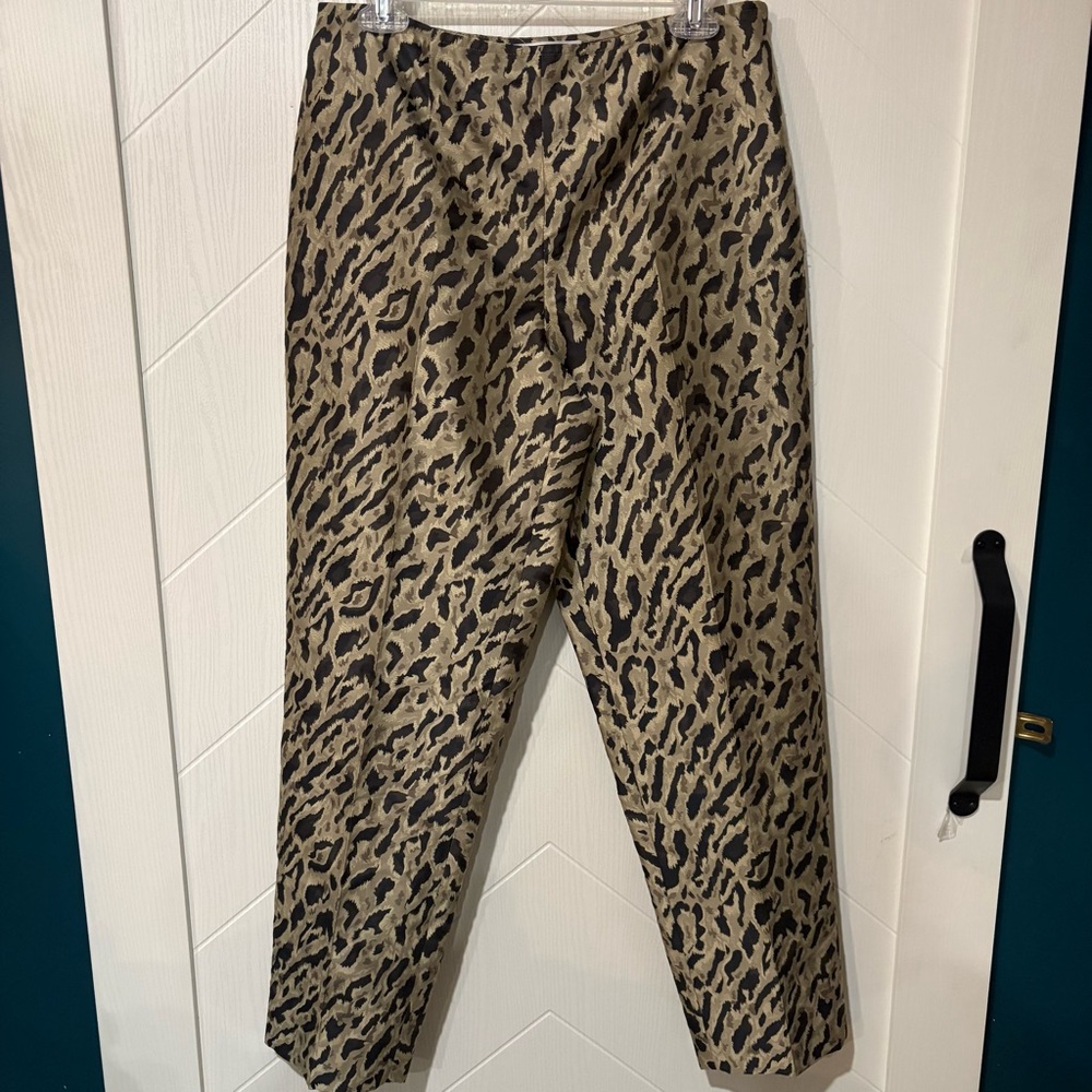 CARLISLE Straight Leg Trouser/Leopard Black Tan /Chic / Sophisticated/ Office/8 - Picture 6 of 6